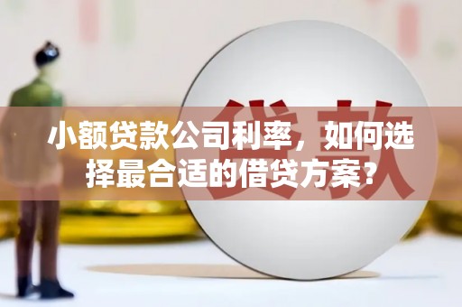 崇义小额贷款公司利率，如何选择最合适的借贷方案？