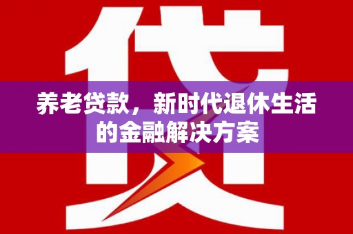 崇义养老贷款，新时代退休生活的金融解决方案
